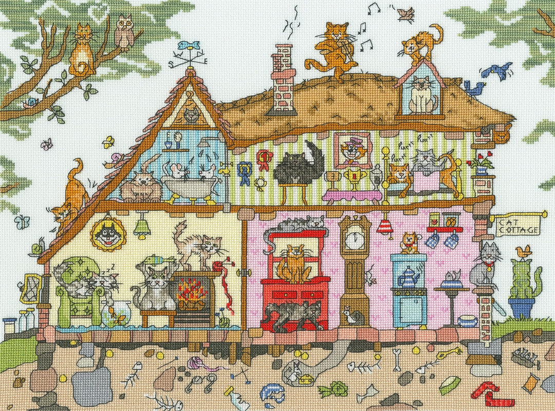 Bothy Threads Kreuzstich-Set, Motiv "Cat Cottage"