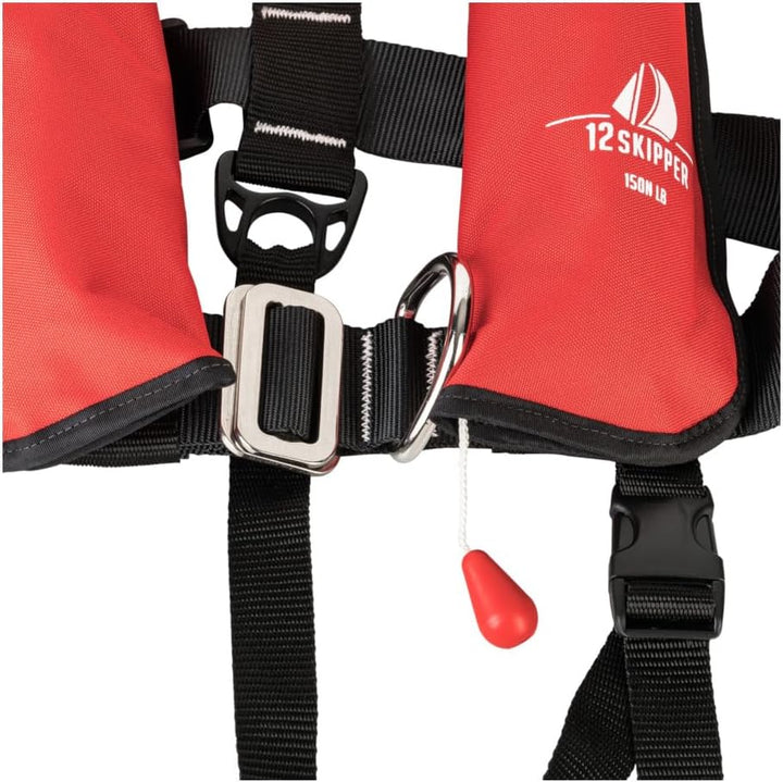 12skipper Kinder-Automatik Rettungsweste ISO 150N, Schwimmweste rot, rot