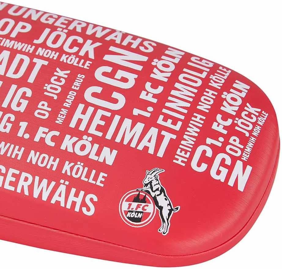Köln Cologne 1. FC Brillenetui - Ungerwähs rot Hartschale Etui mit Putztuch Plus Lesezeichen I Love