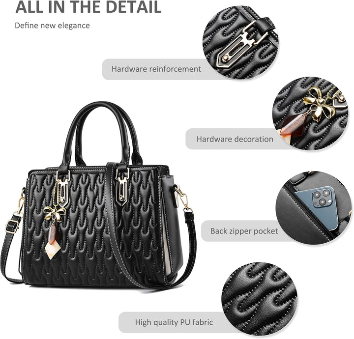 NICOLE & DORIS Handtasche für Frauen Elegante Henkeltasche Damen Mode Schultertaschen PU Leder Umhän