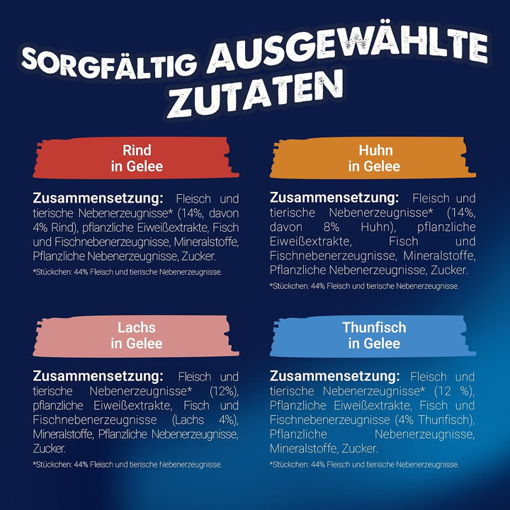 FELIX So gut wie es aussieht Senior Katzenfutter nass in Gelee, Sorten-Mix, 120er Pack (120 x 85g) S