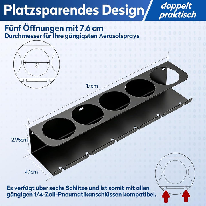 Heavy-Duty Steel Aerosol Spray Can Holder Rack - 2 Pack | Wall Mounted Organizer Holds 10 Cans | Eas