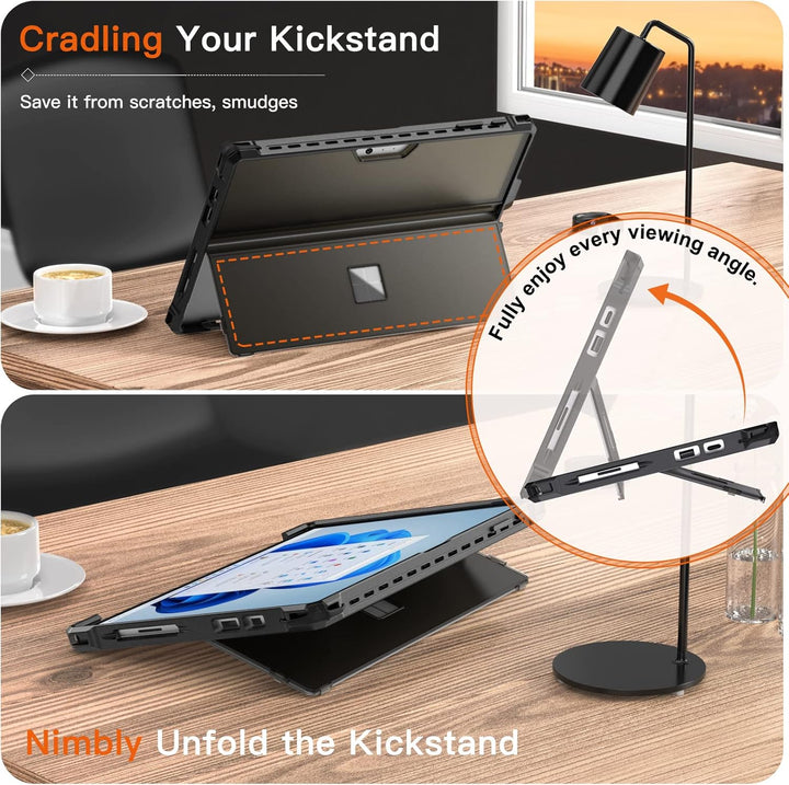 MoKo Hülle für 12,3" Microsoft Surface Pro 7+/Pro7/6/5/4/LTE, Schwarz | All-in-One-Schutzhülle Stoss