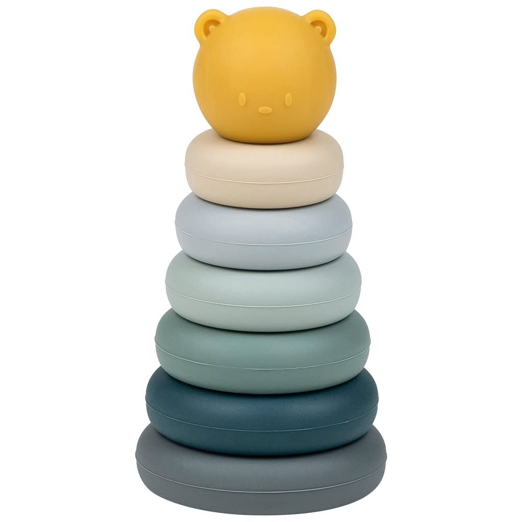 Nattou Stapelspiel Helle Farben Blau Bär, Blau Bär