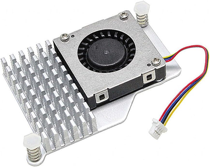 Aktiver Kühler für Raspberry Pi 5 4 GB/8 GB mit PWM-Lüfter und Aluminium-Kühlkörper (Silber)