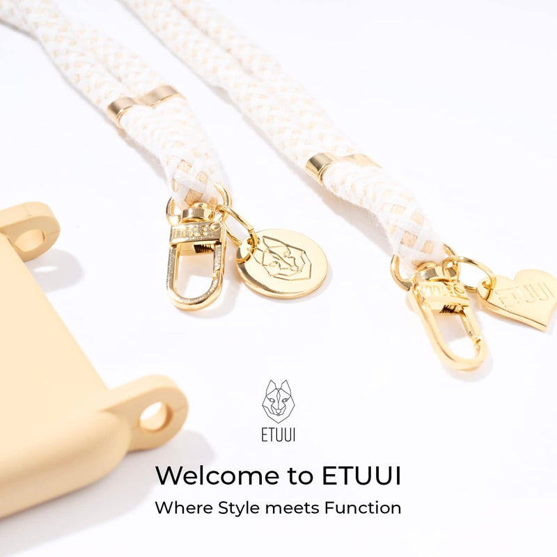 ETUUI Silk Hook Hülle iPhone 14 Plus Beige - hochwertige Schutzhülle, Rundumschutz Handyhülle, iPhon