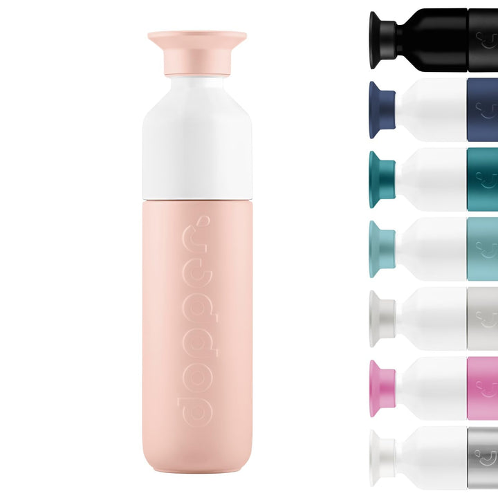 Dopper Insulated 350ml Thermosflasche Pebble Peach - Doppelwandig, auslaufsicher, hält 24h kalt/9h h