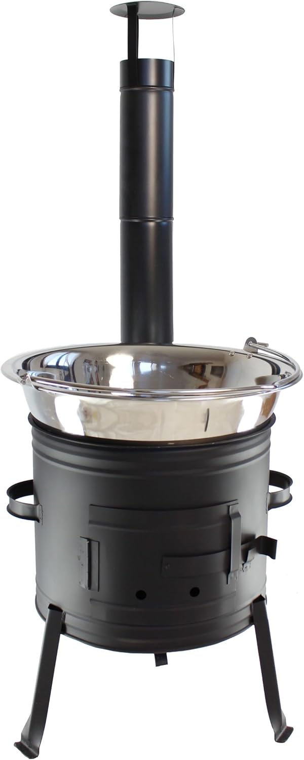 GRILLPLANET Eintopfofen Gulaschkanone Suppenkessel Ungarischer Gulaschofen Gulaschkessel 20 Liter Ed