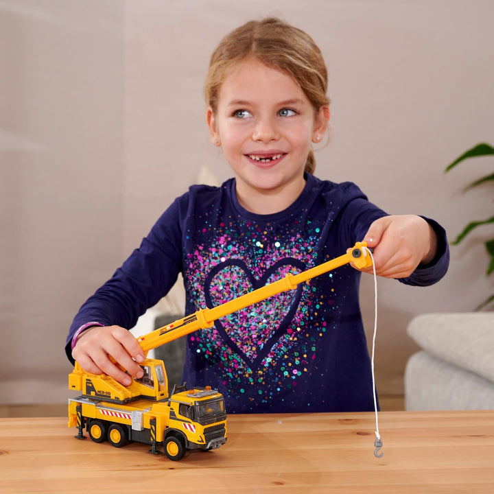 Majorette Kranwagen Volvo FMX Truck Crane (22 cm) - grosses Baustellenfahrzeug mit ausfahrbarem Kran