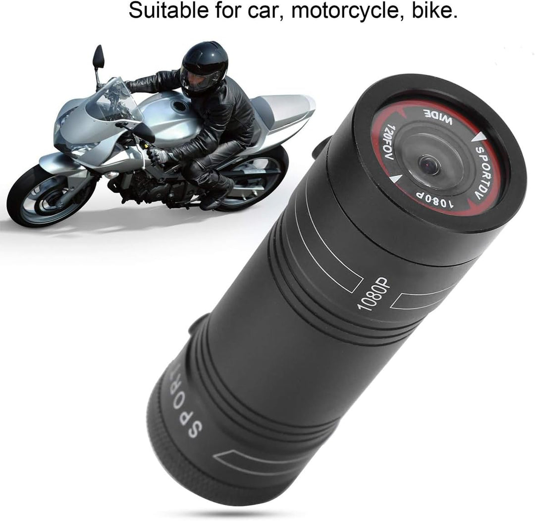 Fahrrad-Motorradkamera, 1080P-Sportkamera, 120-Grad-Winkelansicht, geeignet für die Aufnahme von Out