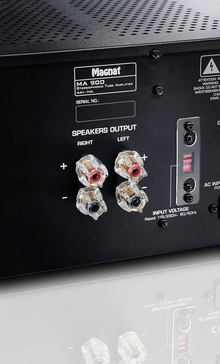 Magnat MA 900, schwarz - robuster Stereo Hybrid-Verstärker mit hochwertiger Aluminium-Front und hohe