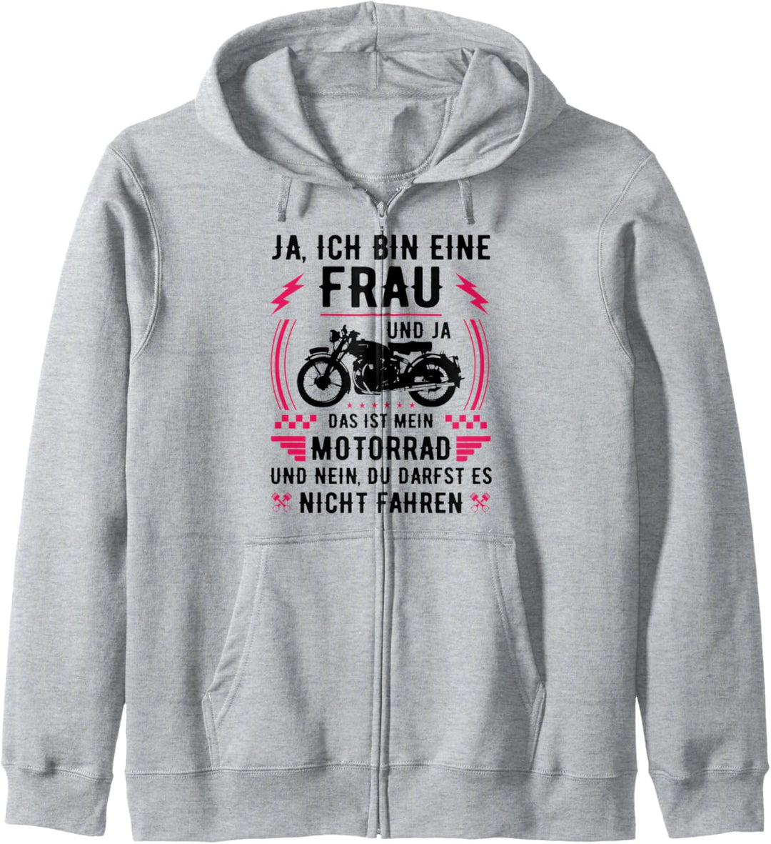 Motorradfahrerin Motorrad Bikerin Ja ich bin eine Frau Kapuzenjacke