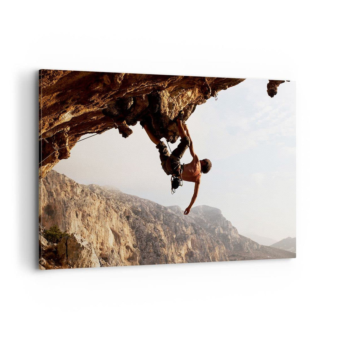 Bilder auf Leinwand 100x70cm Leinwandbild Klettern extrem berge griechenland Gross Wanddeko Bild Sch