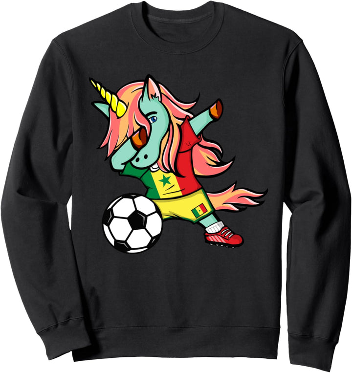 Dabbing Einhorn Senegal Fussball - Senegalesische Flagge Sweatshirt