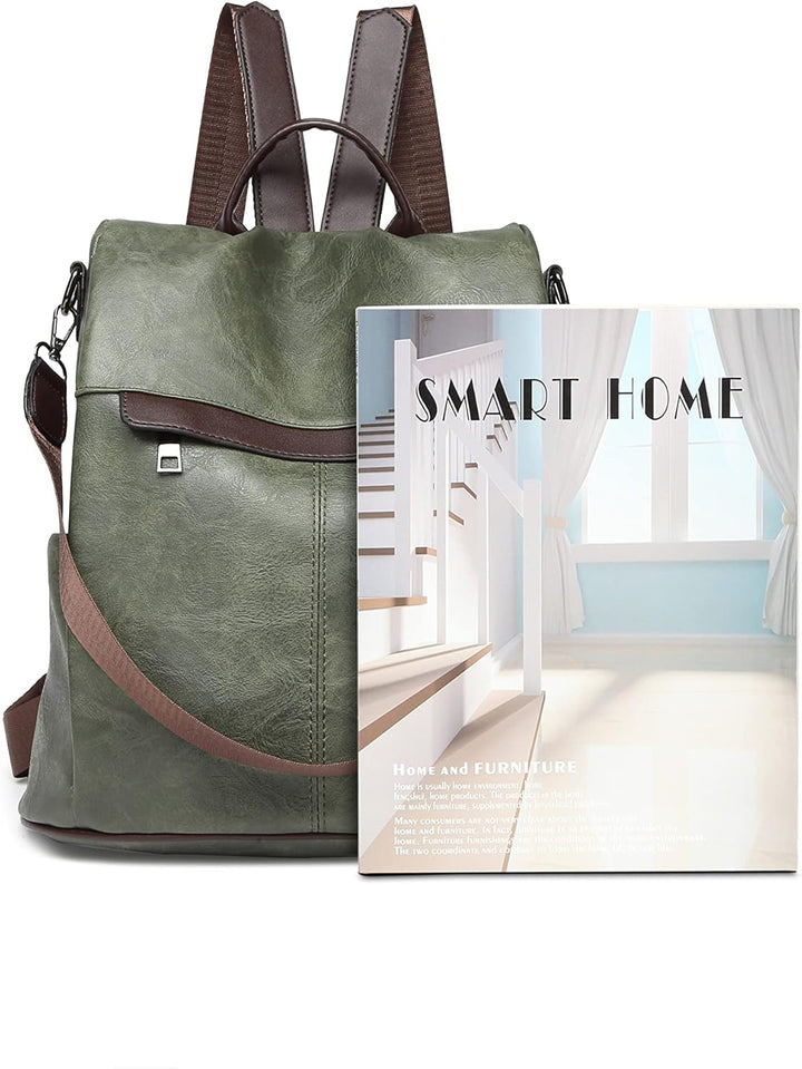 shepretty Damen Rucksack Anti Diebstahl Umhängetasche Multifunktions Schultaschen 099-0298pu-grün, 0