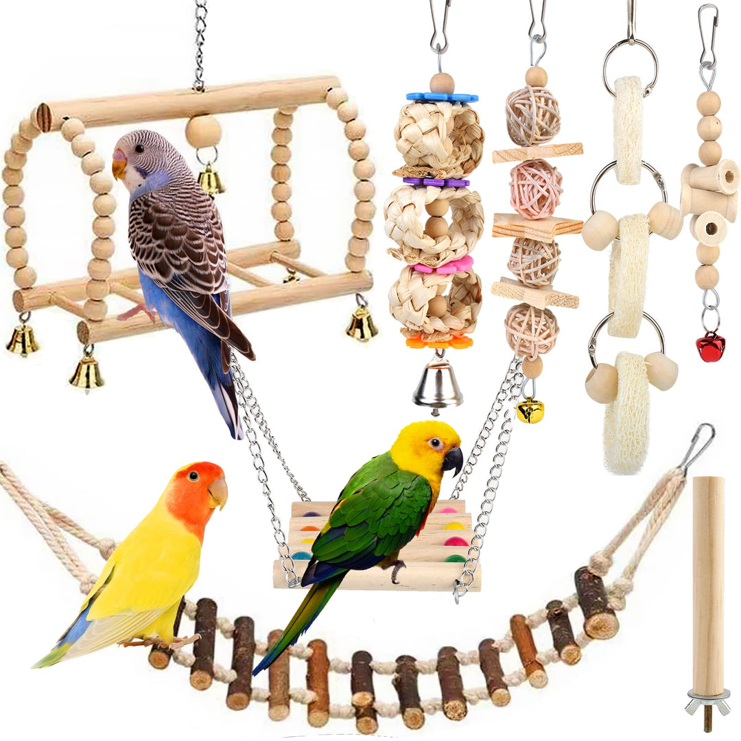 Vogelspielzeug Für Vögel, Papageienspielzeug 8 PCS, Spielzeug Vogelspielzeug Wellensittiche Vogel Fü