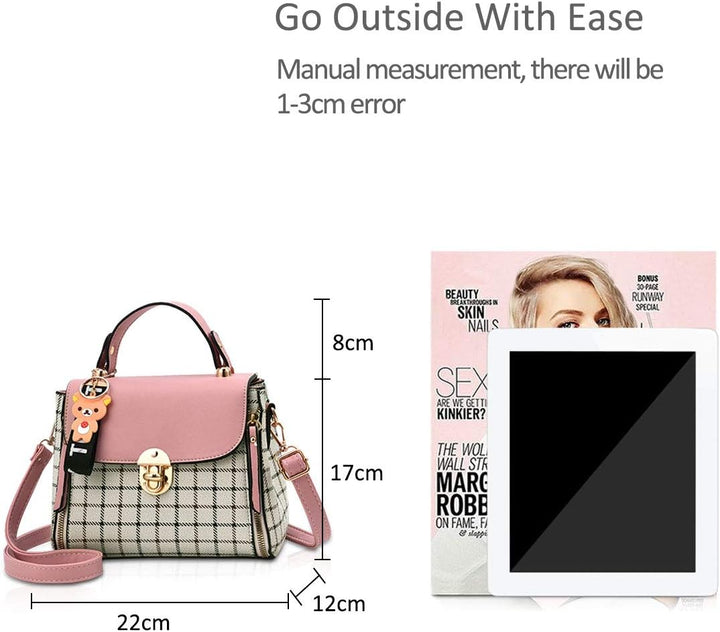 NICOLE&DORIS Handtaschen für Damen Niedliche Umhängetasche Mädchen Reissverschluss Handtasche PU Led