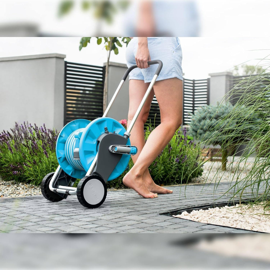 Cellfast Gartenschlauchwagen COMPACT, Gummigriff, korrosionsbeständig, stabil, klappbarer Stützfuss,