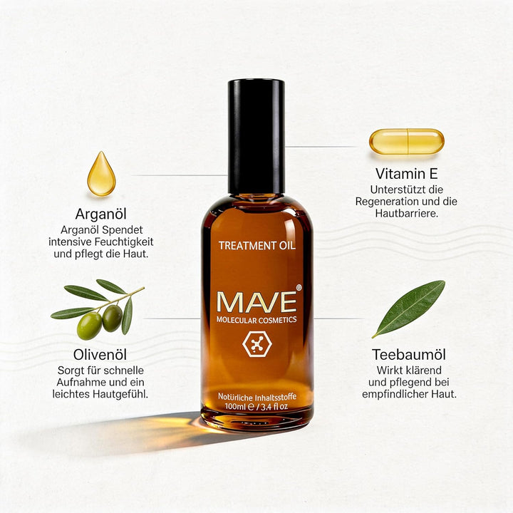 MAVE Molecular Oil: Anti-Aging & Intensiv Feuchtigkeitsspendende Hautpflege - Mit Arganöl, Teebaumöl
