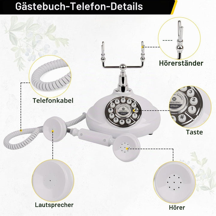 Audio Gästebuch Hochzeit Telefon mit Flugetui, Record Customized Audio Nachricht mit Gästebuch Retro