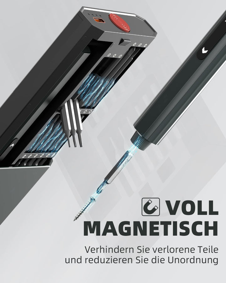Mini Elektro Schraubendreher Set, Präzisions Elektrischer Schraubendreher mit 48 in 1 Magnetischen B