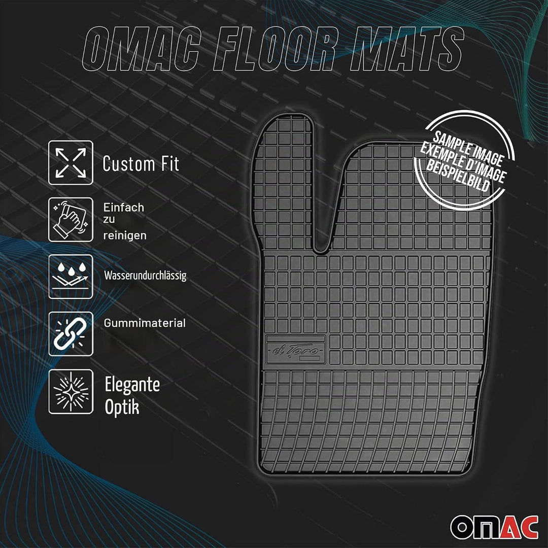 OMAC Gummi Fussmatten für Peugeot 2008 2019-2025 Automatten Gummi Schwarz 4tlg Fussmatten 2008 2019-