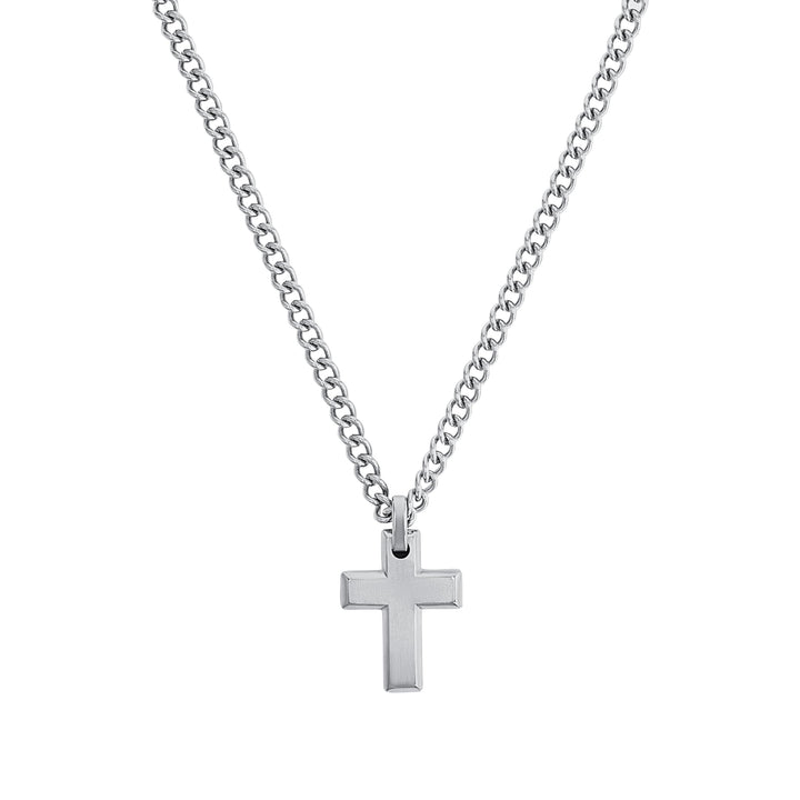 s.Oliver Kette mit Anhänger Edelstahl Herren Halsschmuck, 50 cm, Silber, Kreuz, Kommt in Schmuck Ges