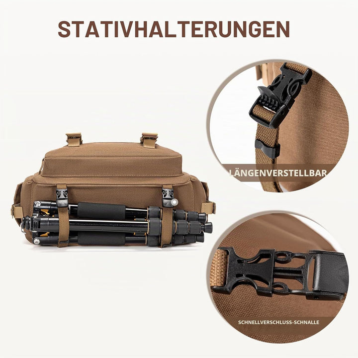 CADeN Kameratasche, Foto Travel Compact Leinwand Vintage Schultertasche Kamera Bag mit Gepolsterter