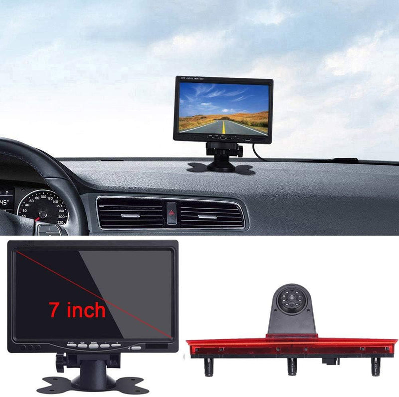 Top Mount Bremsleuchte Kamera Bremslicht Rückfahrkamera +7 Zoll Display Monitor Einparkhilfe Rückfah