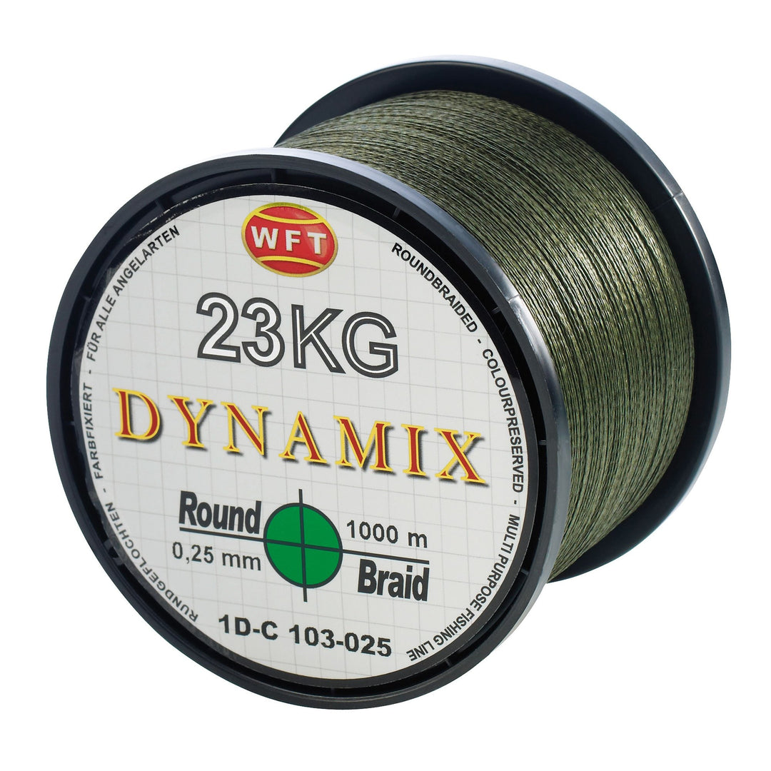 WFT Round Dynamix 1000m geflochtene Angelschnur Grün 0.10mm, Grün 0.10mm