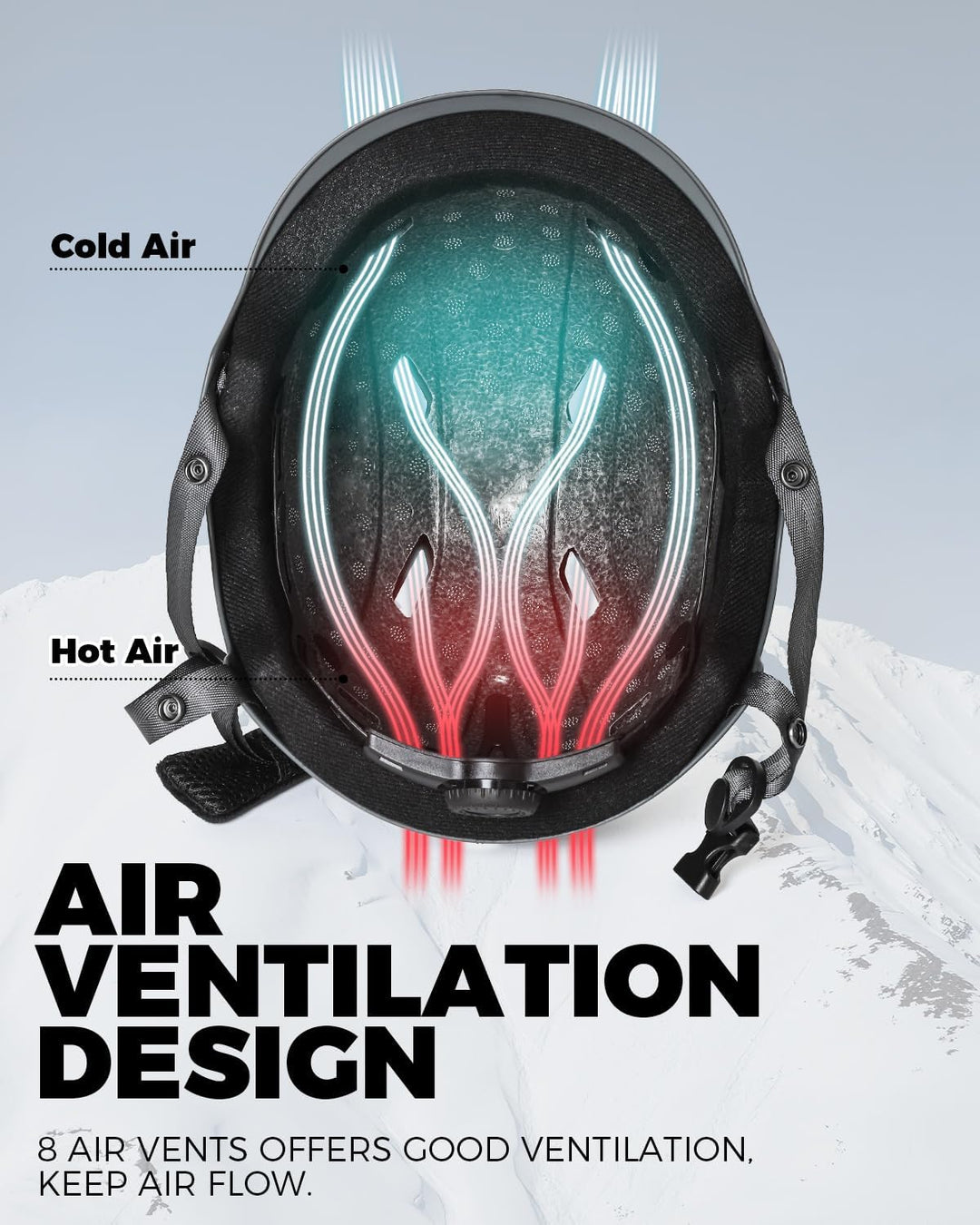 Victgoal Skihelm Herren Damen mit Warme Flusen-Ohrpolster, Gute Belüftung Sicherheits Snowboard Helm
