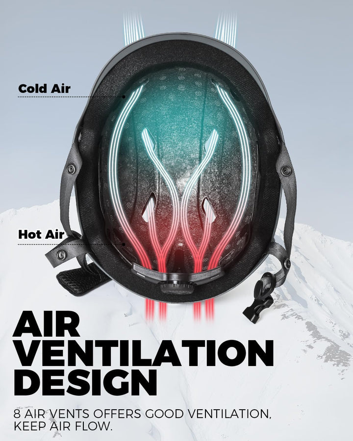 Victgoal Skihelm Herren Damen mit Warme Flusen-Ohrpolster, Gute Belüftung Sicherheits Snowboard Helm