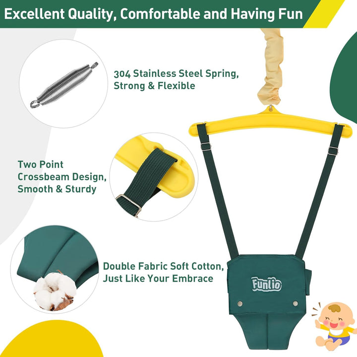 FUNLIO 2-in-1 Schaukeln Set und Baby Türhopser für Kleinkinder, Schaukelset für Kinder mit 4 Sandsäc