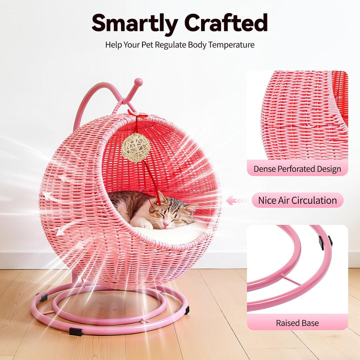 Katzenhängematte, 66cm Katzen Hängematte, Katzen-Schaukel, Katzenstuhl für drinnen, Katzenkorb Kann