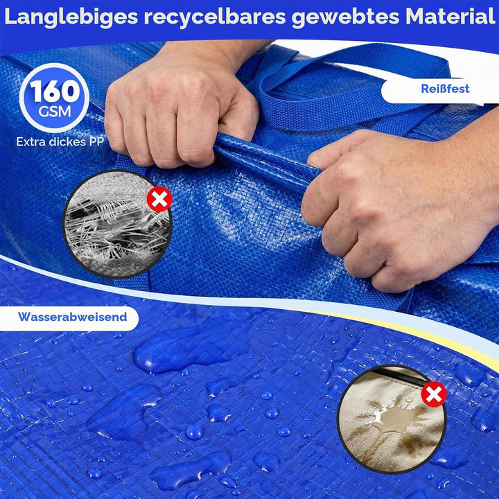 NOCOEX Extra Grosse Heavy-Duty Aufbewahrungstasche - 200L Wasserdicht Umzugstaschen mit Reissverschl