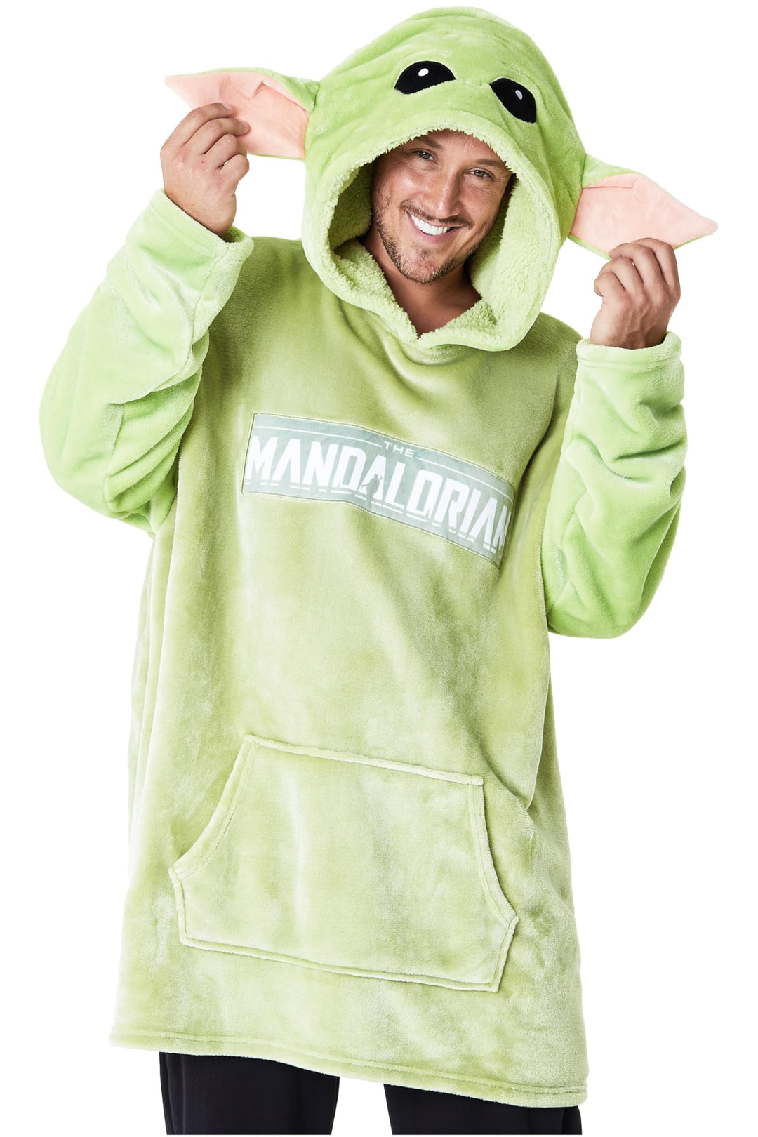 Disney The Mandalorian Hoodie Herren Oversized aus Fleece, Baby Yoda Pullover Herren