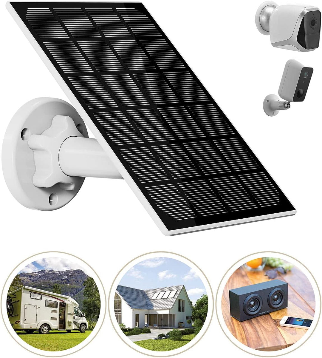 revolt Solarpanel Kamera: 2er-Set Universal-Solarpanel für Akku-IP-Kameras, 3W, IP65 (für Überwachun