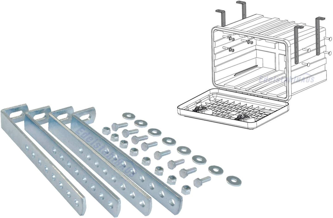 Blackit L - 750 x 300 x 355 mm + Montagesatz VH401 Edelstahlhaus, Deichselbox mit 2 Schlösser, Werkz