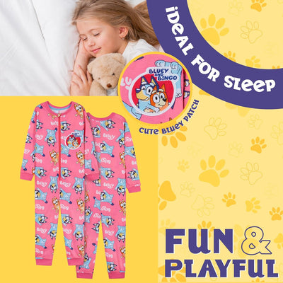 BlueY Mädchen Jumpsuit mit Bündchen an Ärmeln und Knöcheln, Warmer Schlafanzug Kinder, Kinder, 18-24