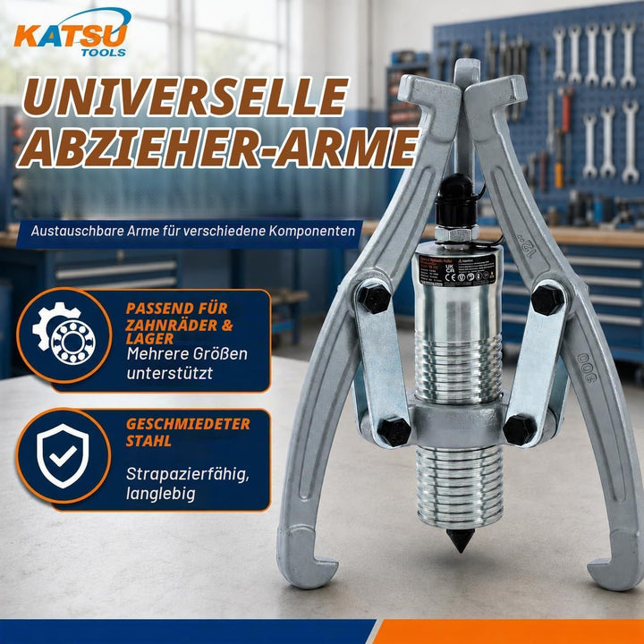 KATSU Radnabenabzieher Hydraulik 15 Ton mit Manueller Pumpe, Split-Unit Hydraulischer Pressriemensch