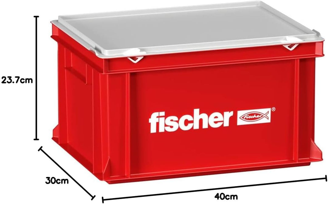 Fischer 091425 Handwerker Koffer gross L-Boxx, Rot Einzelartikel leerer Handwerker Koffer gross Hand