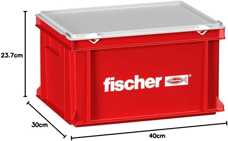Fischer 091425 Handwerker Koffer gross L-Boxx, Rot Einzelartikel leerer Handwerker Koffer gross Hand