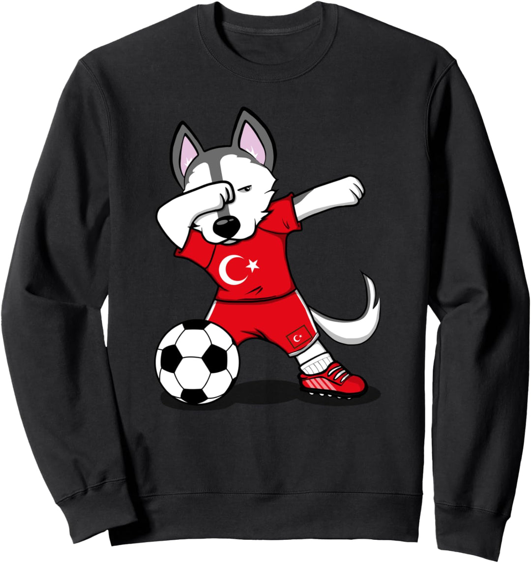 Tupfen Husky Türkei Fussball - Türkische Flagge Sweatshirt
