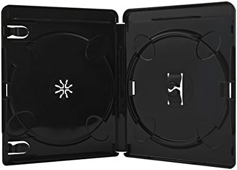 Amaray 4K Blu-ray Doppelhüllen, 15 mm, Maschinen-Pack-Qualität, Schwarz, 25 Stück