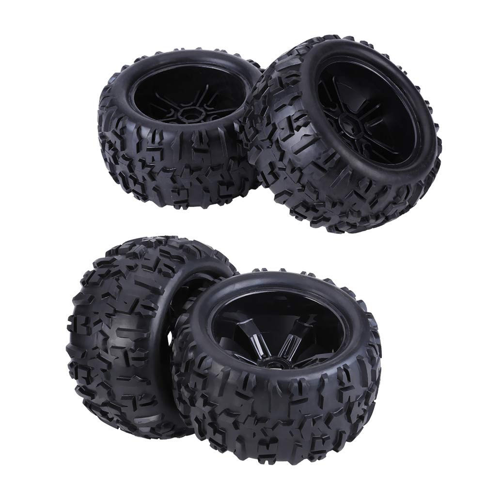RC Car Reifen, 4 Stück/Set Gummireifen Reifen & Kunststoffnaben Radfelgen Zubehör Fastening Parts fü