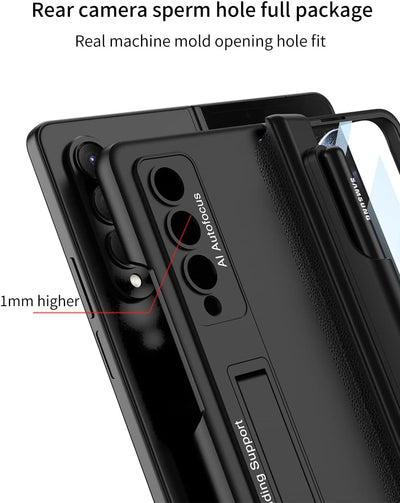 COQUE Samsung Galaxy Z Fold 4 Hülle mit Schutzfolie,Slim Pen Slot Magnetische All-Inclusive Handyhül