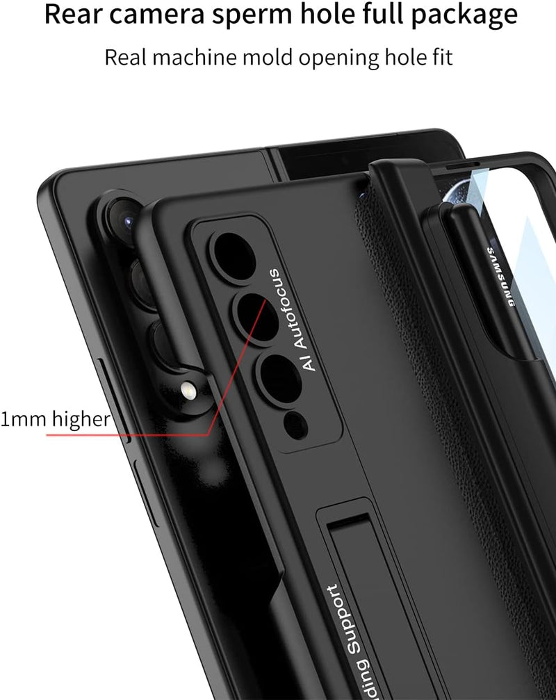 COQUE Samsung Galaxy Z Fold 4 Hülle mit Schutzfolie,Slim Pen Slot Magnetische All-Inclusive Handyhül