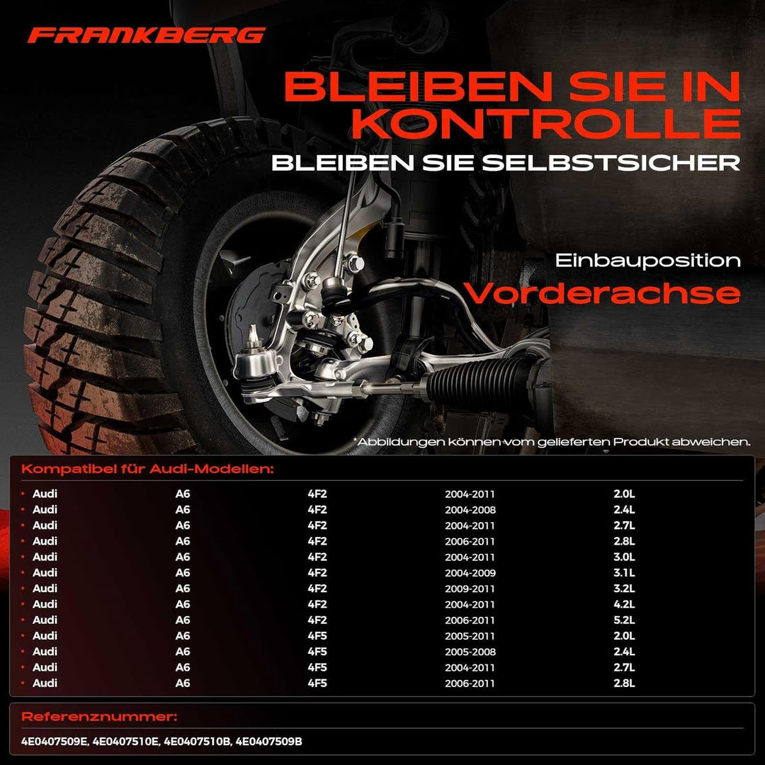 Frankberg 2x Querlenker Vorderachse Hinten Oben Kompatibel mit A6 4F2 C6 2004-2011 A8 4E2 4E8 2002-2