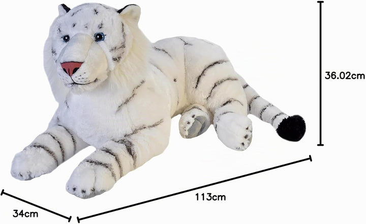 Wild Republic 19548 Jumbo Plüsch Weisser Tiger, grosses Kuscheltier, Plüschtier, Cuddlekins, 76 cm,