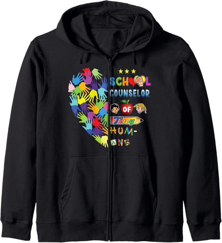 School Counselor Loves Tiny Humans Back To School Gift Kapuzenjacke